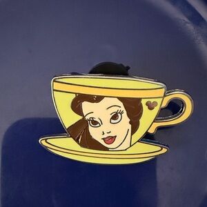 Yellow Teacup Pin with Belle Design
